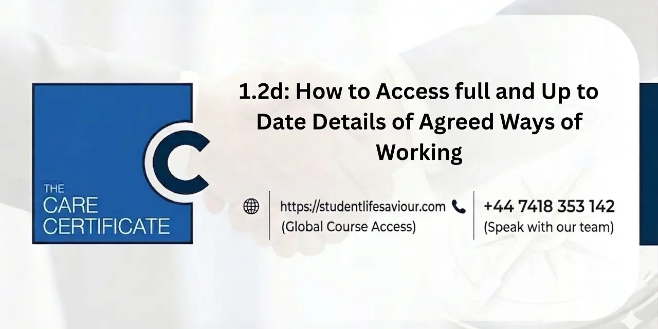 1.2d: How to Access full and Up to Date Details of Agreed Ways of Working