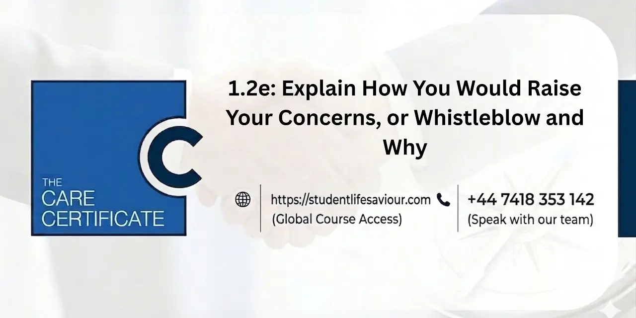1.2e: Explain How You Would Raise Your Concerns, or Whistleblow and Why