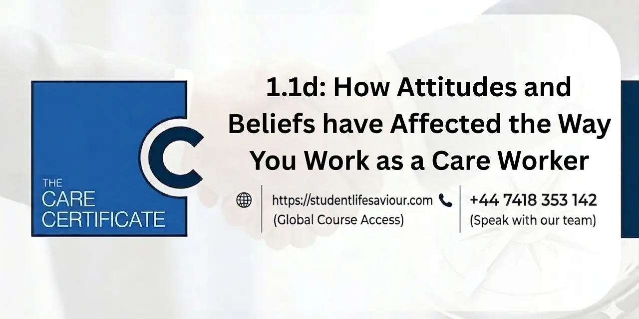 1.1d: How Attitudes and Beliefs have Affected the Way You Work as a Care Worker